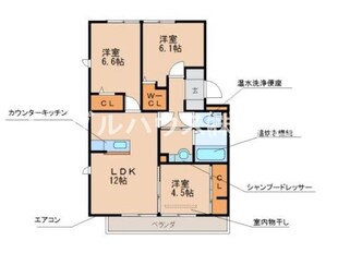 ウエストコート古賀IIの物件間取画像